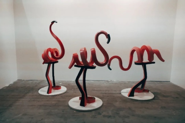 Flamingo karya Sang Soo-Lee di Art Jakarta 2022, JCC, Jakarta (Gatra/Hidayat Adhiningrat P)
